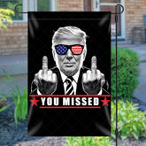 Aperturee - Aperturee You Missed Funny Trump Usa Sunglasses Garden Flag